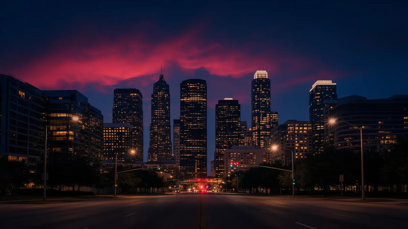 Downtown Houston, Texas at dusk